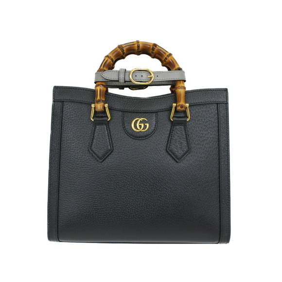 Gucci Handbags - Gucci Diana Bamboo Leather Tote Bag Black